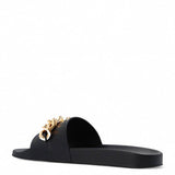 Versace Big Chain Pool Slide Black / Gold EU 38 (US Women's 8) M - New