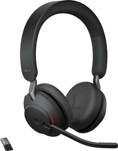 Jabra Evolve2 65 MS Wireless Headphones W/Link 380a Stereo Microsoft Teams