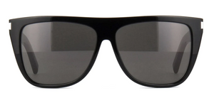 SAINT LAURENT YSL SL 1 SLIM 001 Black Gray Rectangular Unisex Sunglasses SL1