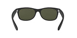 Ray-Ban RB2132 New Wayfarer Square Sunglasses, Rubber Black/G-15 Green, 58 mm