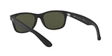 Ray-Ban RB2132 New Wayfarer Square Sunglasses, Rubber Black/G-15 Green, 58 mm