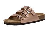 CUSHIONAIRE Women's Lela Cork footbed Sandal with +Comfort GOLD Size 5M