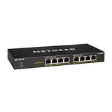 NETGEAR 8-Port Gigabit Ethernet Unmanaged PoE+ Switch (GS308PP) - with 8 x PoE+ @ 83W, Desktop or Wall Mount