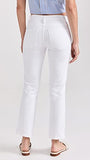 FRAME Women's Le High Straight Jeans, Blanc, White, 27