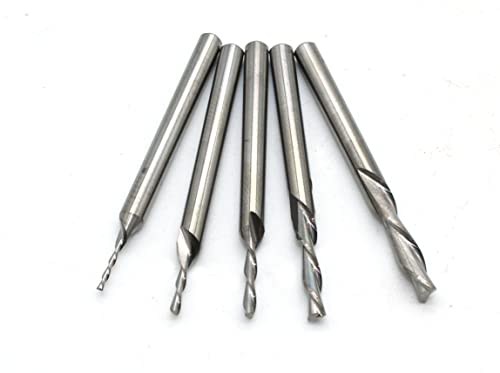 TEMO 5 pc Carbide Downcut Inlay Router Bits Set: 1/8" 3/32" 1/16" 3/64" 1/32"