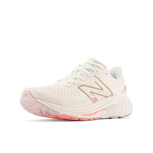 New Balance Women's Fresh Foam X 860 V13, White/Light Gold Metallic, 8.5 X-Wide