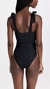 Beach Riot Women's Sydney Belted One Piece, Black, S