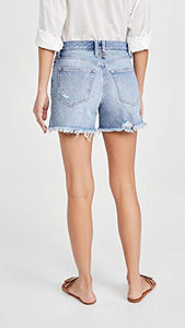 Free People Women's Makai Cutoff Jean Shorts, Twist and Shout, Blue, 25