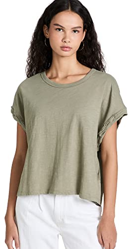 Free People Women's You Rock Tee, Washed Army, Green, S