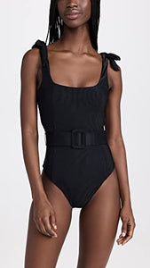 Beach Riot Women's Sydney Belted One Piece, Black, S