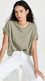 Free People Women's You Rock Tee, Washed Army, Green, S