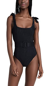 Beach Riot Women's Sydney Belted One Piece, Black, S