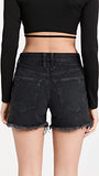 Free People Women's Makai Cutoff Jean Shorts, Washed Black, 28