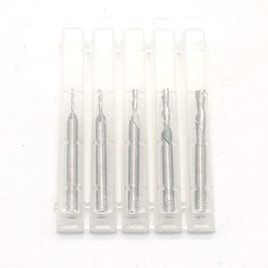 TEMO 5 pc Carbide Downcut Inlay Router Bits Set: 1/8" 3/32" 1/16" 3/64" 1/32"