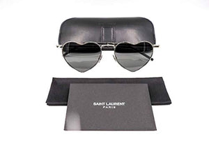 SAINT LAURENT SL 301 Loulou Shiny Silver/Grey Solid One Size