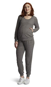 Everly Grey Whitney Maternity/Nursing Two-Piece Set Charcoal - Small