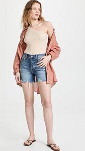 Free People Women's Makai Cutoff Jean Shorts, Shout and Twist, Blue, 26