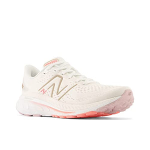New Balance Women's Fresh Foam X 860 V13, White/Light Gold Metallic, 8.5 X-Wide