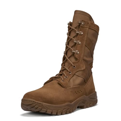 Belleville C320 One Xero 8 Inch Combat Boots for Men - Ultra-Lightweight Army/Air Force OCP ACU Coyote Brown Leather with Vibram Incisor Traction Outsole; Berry Compliant, Coyote - 10.5 W