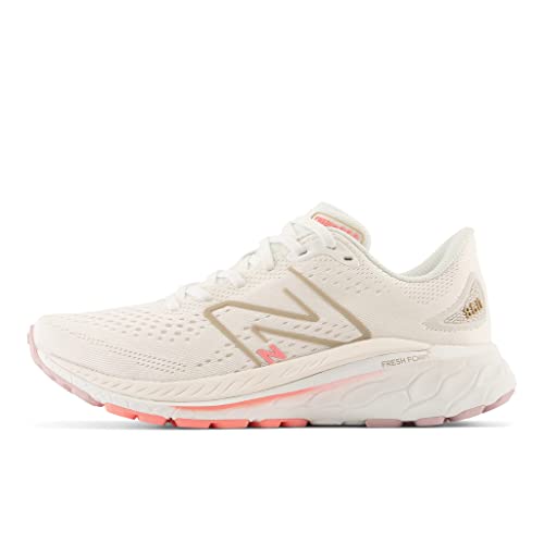 New Balance Women's Fresh Foam X 860 V13, White/Light Gold Metallic, 8.5 X-Wide