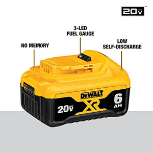 DEWALT 20V MAX Battery, 6 Ah, 2-Pack, Fully Charged in Under 90 Mins (DCB206-2)