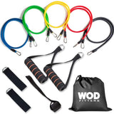 WODFitters Resistance Bands with Handle - 11 Pcs Portable Home Gym in a Bag