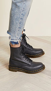 Dr. Martens Women's 1460W Originals Eight-Eye Lace-Up Boot Combat, Black Nappa, 9