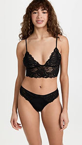 Free People Women's Everyday Lace Longline Bralette, Black, M
