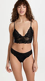 Free People Women's Everyday Lace Longline Bralette, Black, M