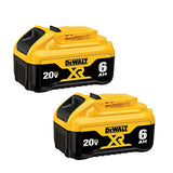 DEWALT 20V MAX Battery, 6 Ah, 2-Pack, Fully Charged in Under 90 Mins (DCB206-2)