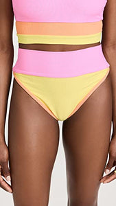 Beach Riot Women's Emmy Bikini Bottoms Only, Fruity Colorblock, Yellow - L