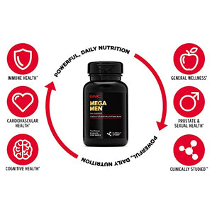 GNC Mega Men Multivitamin | Antioxidants, Heart Health, and Immune Support | 180 Count