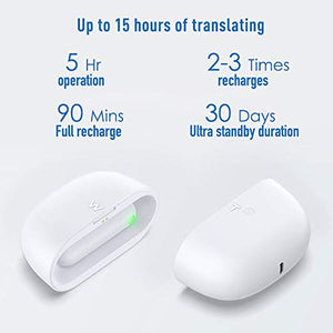 TimeKettle WT2 Plus AI Language Translator Earbuds - 40 Languages 93 Accents