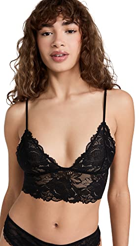 Free People Women's Everyday Lace Longline Bralette, Black, M