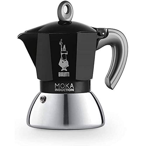 Bialetti - Moka Induction Pot for all Types of Hobs, 4 Cups Espresso (5.7 Oz), Black