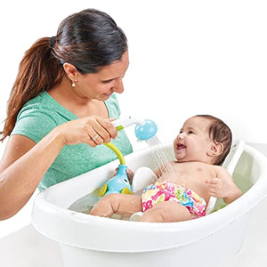 Yookidoo Baby Bath Shower Head - Elephant Water Pump with Trunk Spout Rinser - Control Water Flow from 2 Elephant Trunk Knobs for Maximum Fun in Tub or Sink for Newborn Babies (Blue)