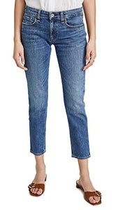 rag & bone Women's Dre Low Rise Slim Boyfriend Jeans, Julienne, Blue, 30