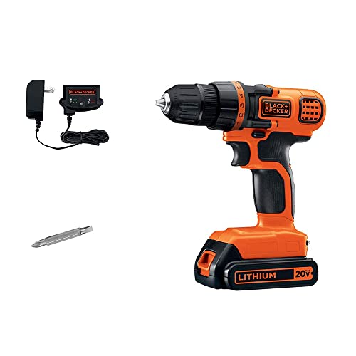 BLACK+DECKER 20V MAX Cordless Drill and Driver 3/8 in + Battery & Charger LDX120C