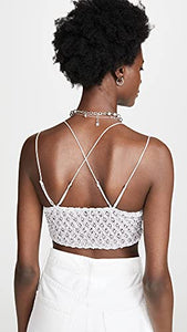 Free People Women's Adella Bralette, Light Grey, M