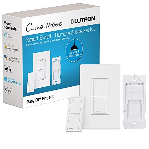 Lutron P-PKG1WS-WH Caseta Smart Switch Kit with Remote - White