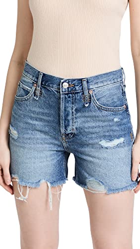 Free People Women's Makai Cutoff Jean Shorts, Shout and Twist, Blue, 27 - Small
