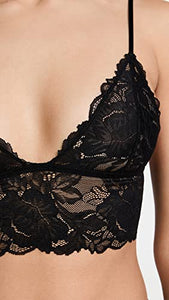 Free People Women's Everyday Lace Longline Bralette, Black, M