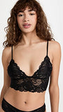 Free People Women's Everyday Lace Longline Bralette, Black, M