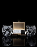 Whiskey Decanter Globe with 2 Whiskey Glasses and Stones - for Liquor Scotch