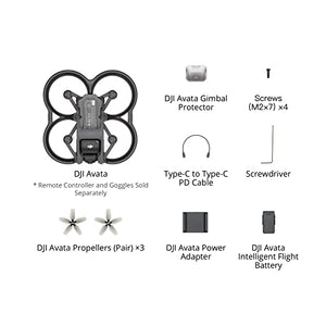 DJI Avata, First-Person View Drone with 4K Stabilized Video, Super-Wide 155° FOV, Built-in Propeller Guard, HD Low-Latency Transmission, Black, FAA Remote ID Compliant