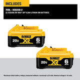 DEWALT 20V MAX Battery, 6 Ah, 2-Pack, Fully Charged in Under 90 Mins (DCB206-2)