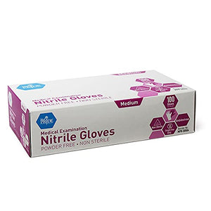 MedPride Powder-Free Nitrile Exam Gloves, Medium, Case/1000 (100 Count (Pack of 10))