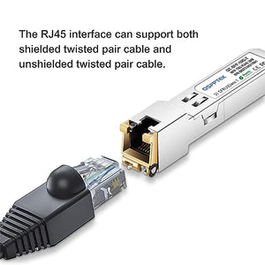 QSFPTEK 10GBASE-T SFP+ to RJ45 Copper Module Mini-GBIC Transceiver - 2 Pack