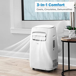 Midea MAP14S1CWT Smart Control Portable air Conditioner, 14,000 BTU, White