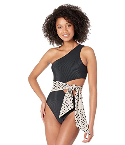 Beach Riot Carlie One-Piece Taupe Spot Swimsuit - Small